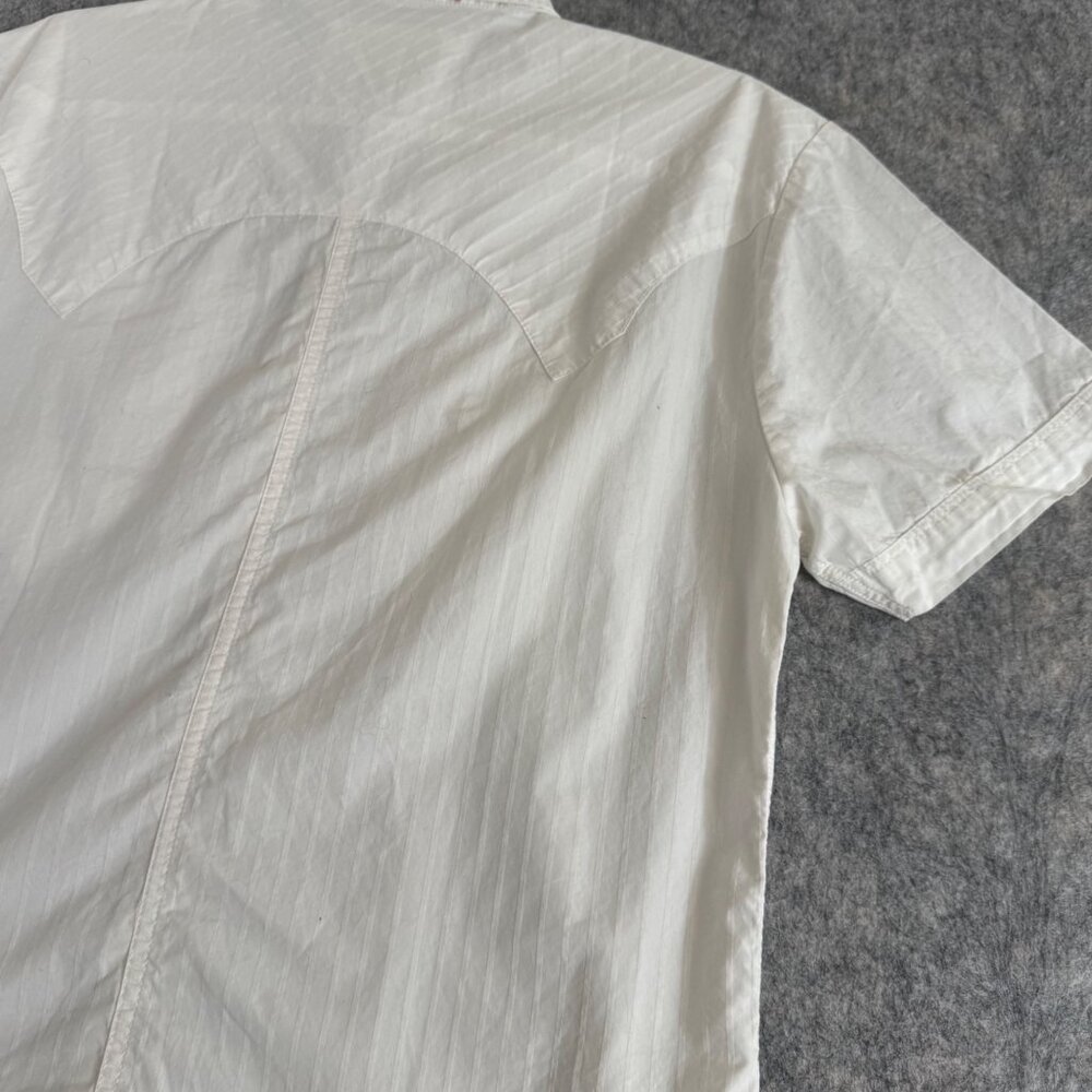 Von Dutch Kustom Shop Mens Shirt Button Up White Sz M Mechanic - Picture 6 of 11